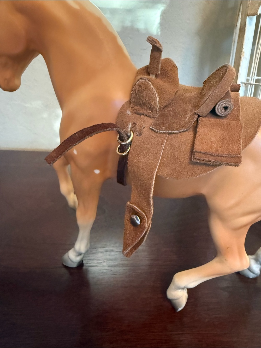 Brown Suede-look Saddle for Kids Accessories Model Horses